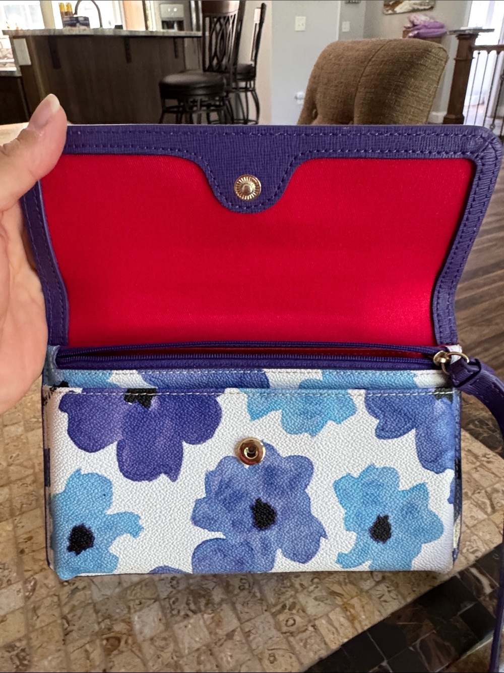 Dooney & Bourke Blue floral wristlet wallet - Picture 5 of 8